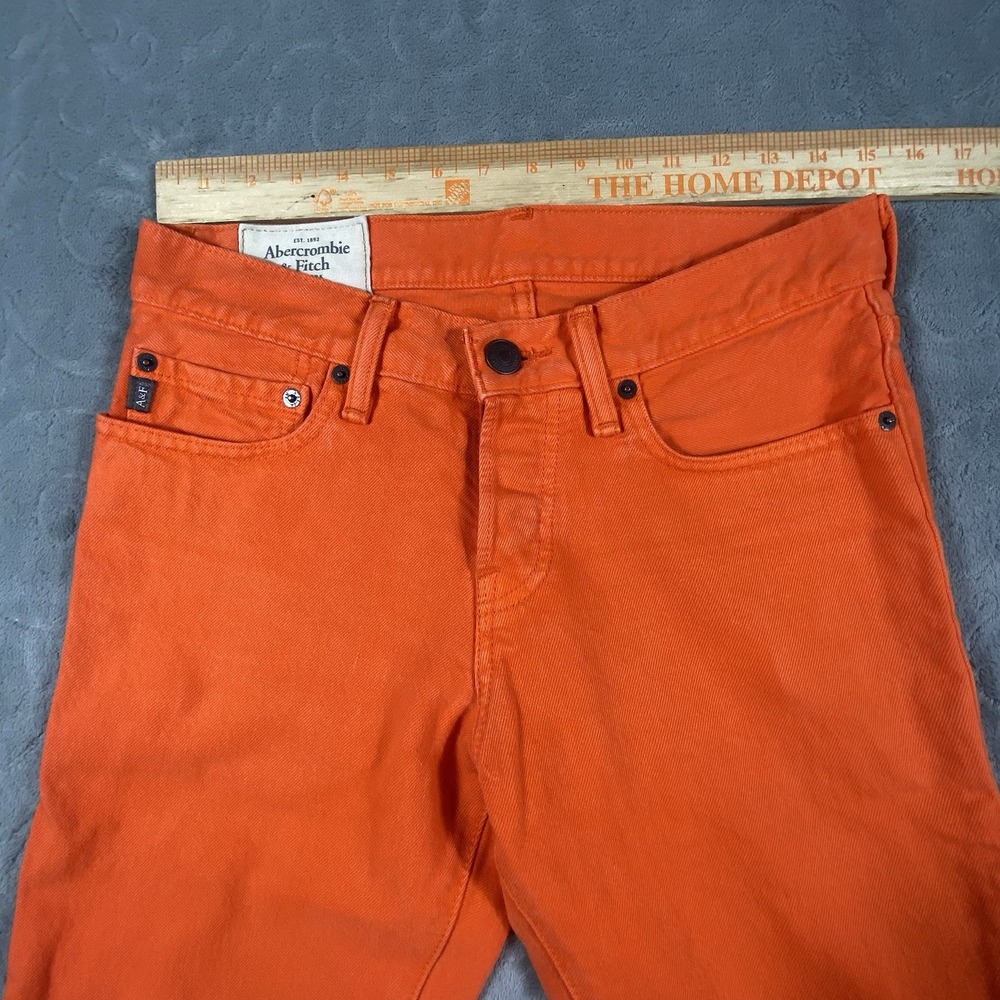Abercrombie & Fitch Jeans Women 28x30 Orange Skinny Stretch Button Fly‎ Hipster